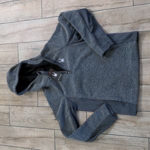 NWT Spyder Gray Fleece Lined Quarter Zip Hoodie Pullover Sweater/Sweatshirt